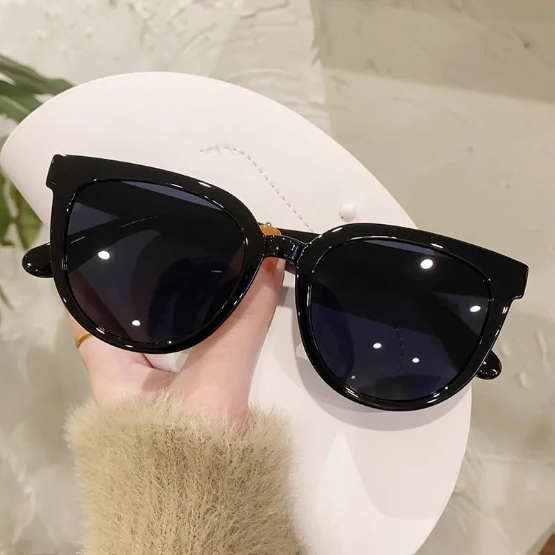 Lunettes de soleil coréennes personnalisées haut de gamme pour femmes, lunettes de soleil de luxe à monture ronde pour voyage, Protection solaire d'extérieur, lunettes de Protection UV