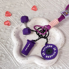 Porte-clés plaques d'haltères détachables, tasses d'eau, Simulation d'haltères, pendentif créatif de la série Dopamine Fitness