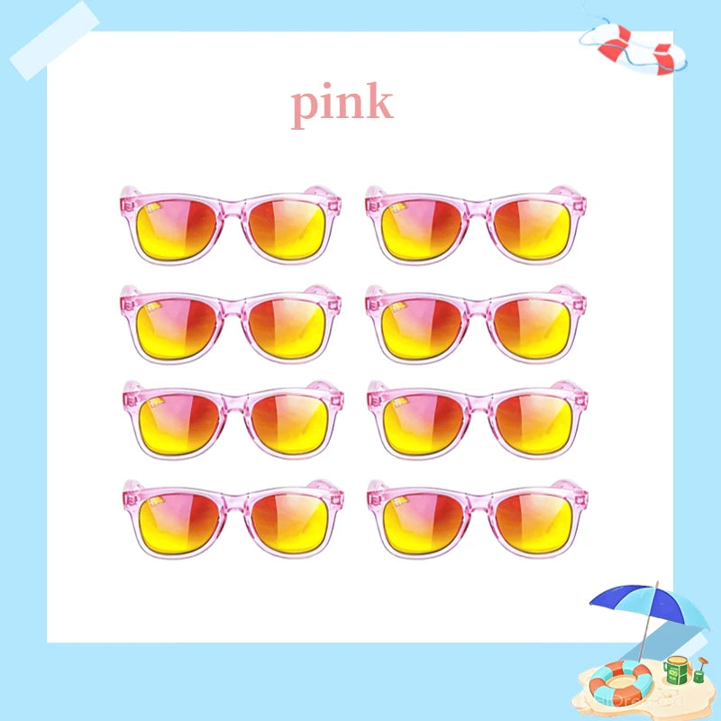 8 - 64pcs enfants lunettes de soleil cadeau de fête en vrac pour les enfants de 3 - 12 ans, lunettes de soleil translucides néon avec Protection UV 400, Pool birthday party Supplies Gift Bag pad