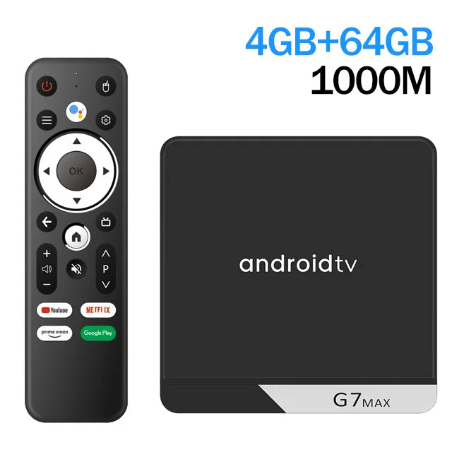 G7 Max Smart TV Box Android 11 S905X4 4GB 64GB 1000M AV1 4K HD 2.4GHz/5GHz double Wifi USB3.0 décodeur lecteur multimédia 4GB 32GB