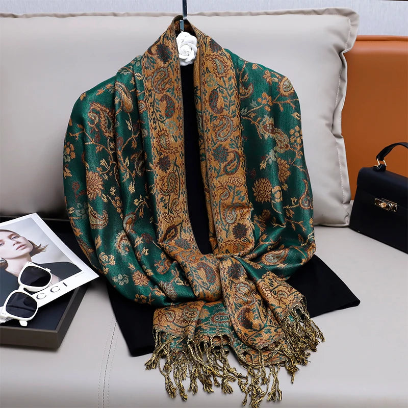 Foulard Paisley impressions Design Hijabs Pour Femme Cachemire Pashmina Chale Dame enveloppe Chaud Hiver Foulards Femme