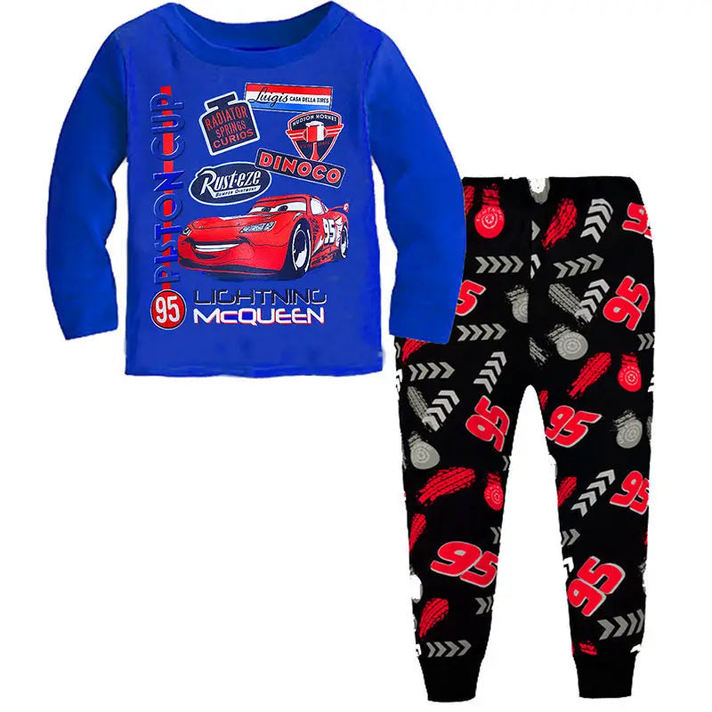 Printemps automne ensembles de vêtements pour enfants garçons 95 voitures McQueen vêtements de nuit de dessin animé vêtements enfants Pyjamas ensemble bébé filles coton Pyjamas