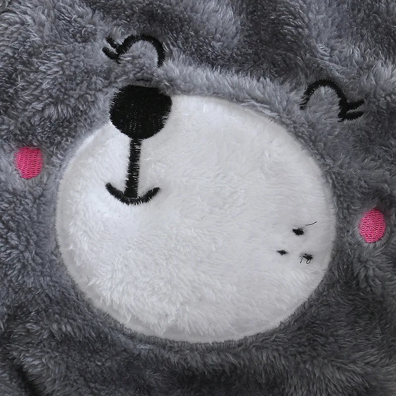 Vêtements d'escalade en peluche pour bébé de 0 à 2 ans, chauds et épais, en coton, avec chien et lapin, dessin animé, nouvelle collection automne et hiver
