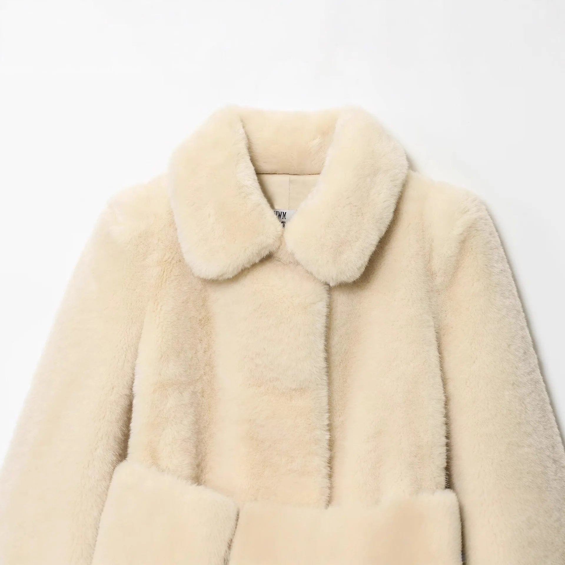 Veste élégante en fausse fourrure ceinturée hiver nouveauté vêtements d'extérieur pour femmes Style de trajet tissu mixte à manches longues sens de haute qualité...