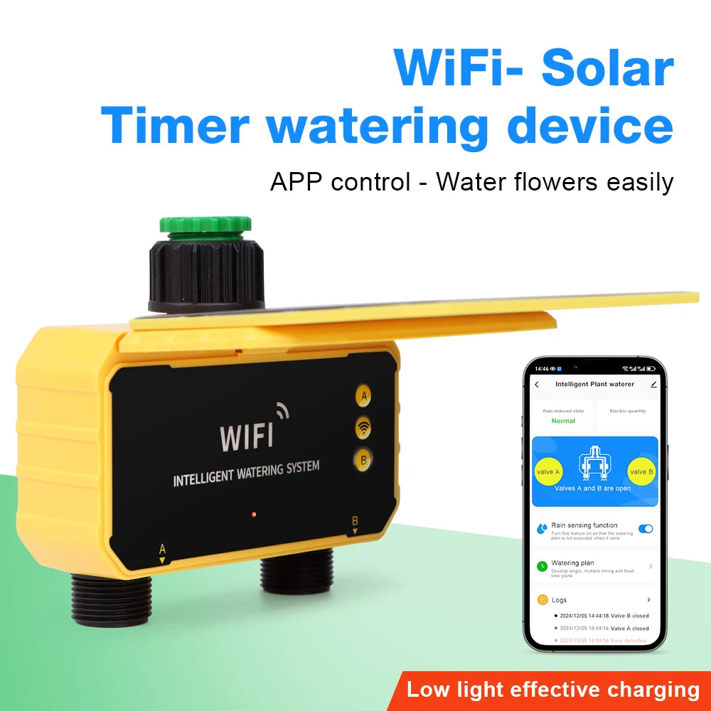 Solar Irrigation Synchronization Controller, Smart Existing System for Garden, Valve with Rain Sensor, WIFI