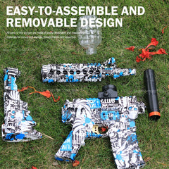 Boule de Gel électrique Blaster, pistolet à jouets, finition métallique à grande vitesse, jeux de plein air, activités de jouets, jeu d'équipe pour plus de 14 (Bullets exposés)