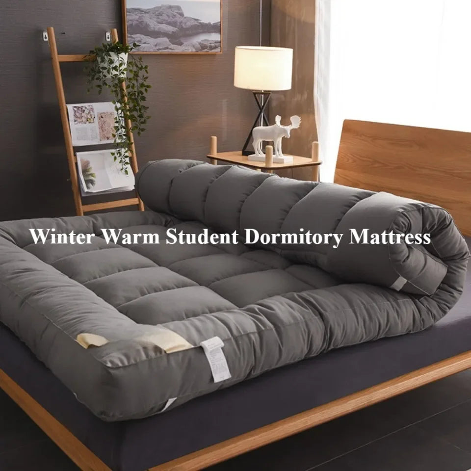 Matelas de lit pliable et doux pour dortoir d'étudiants, Tatami au sol enroulable, pour adulte, respectueux de la peau, respirant, épais