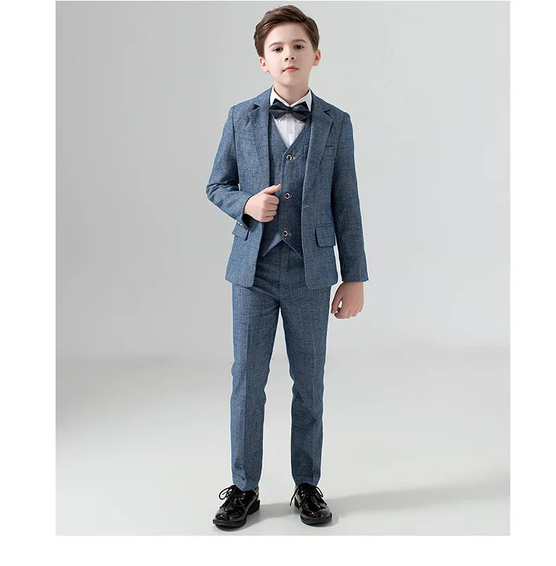 Children's Wedding Show Suit, Formal Suit, Blazer, Jacket, Pants, Bow Tie, 3 Pieces