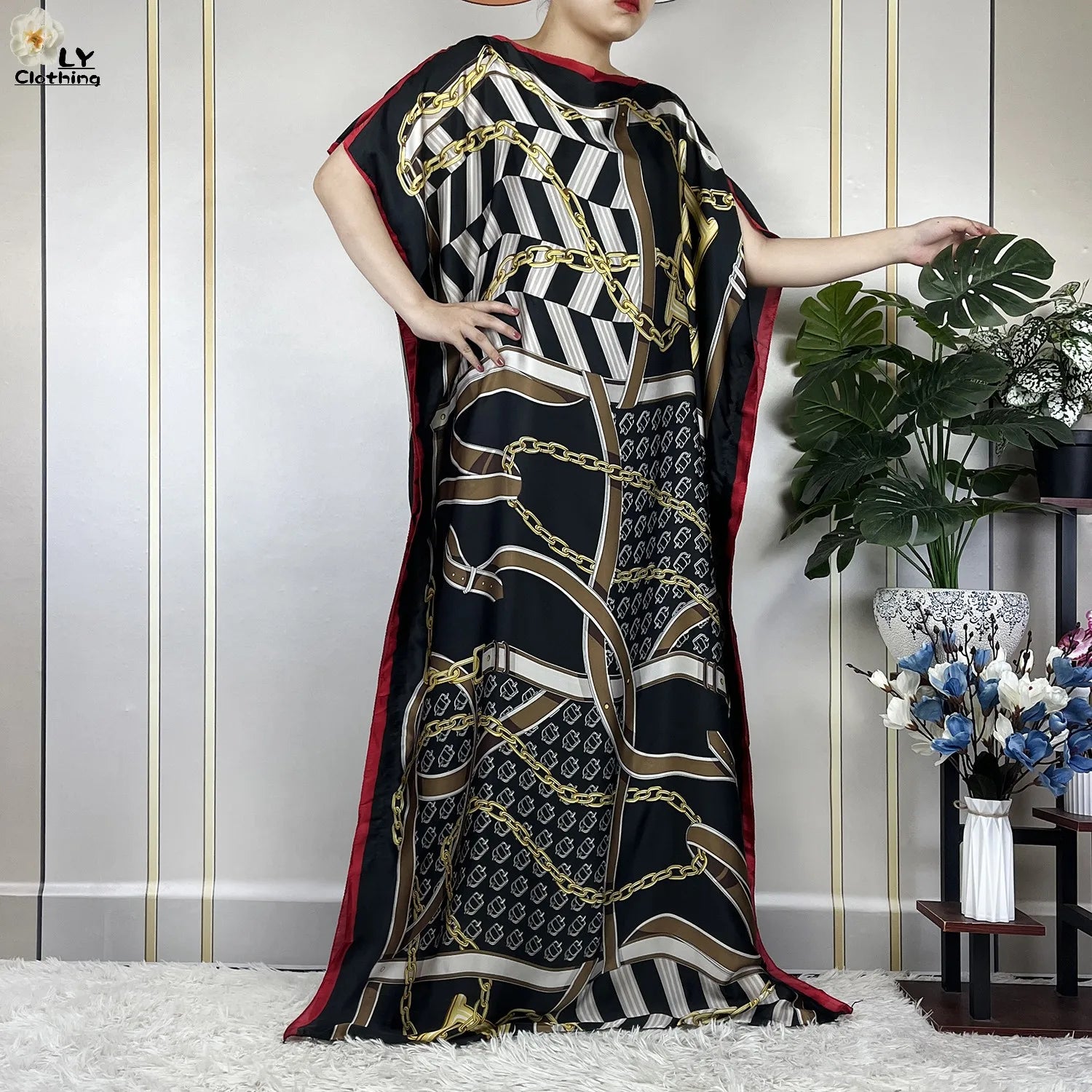 Muslim abayas with belt for women, African maxi dress, elegant evening dress, soft printed turban, new fashion, 2023