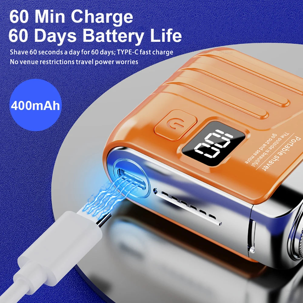 Rasoir électrique pour hommes, Mini tondeuse à barbe magnétique Rechargeable à Double tête, étanche, Portable, pour le visage