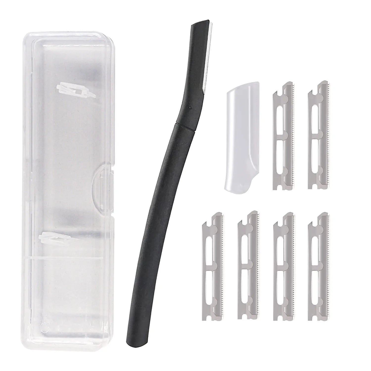 Eyebrow razor kit, beard trimmer, dermaplaning tool, shaper, facial razor for beard and mustache, with 6 sets of blades