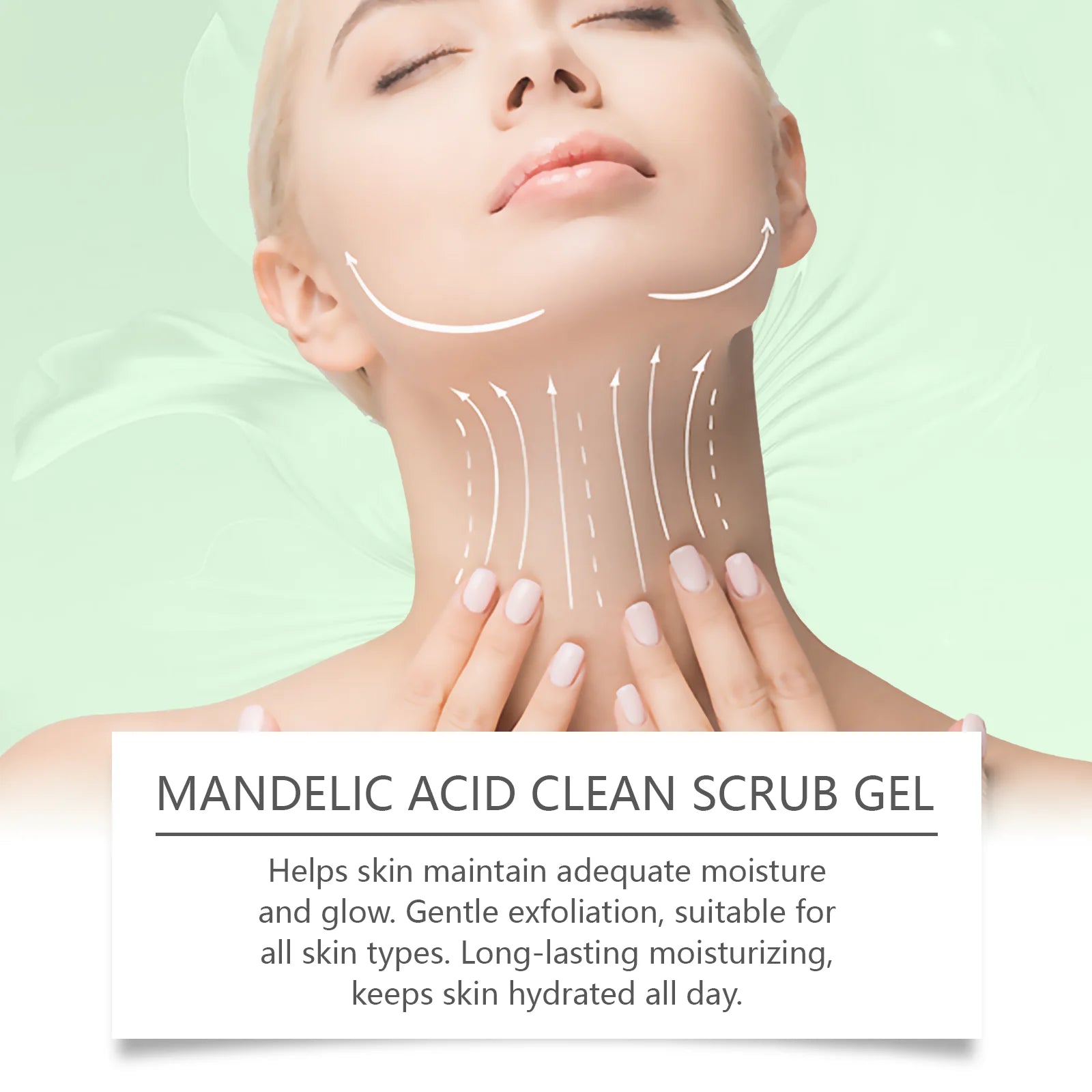 Gel de gommage corporel à l'acide mandélique, nettoyage doux des pores, exfoliant, dissolvant de peau morte, lissant, réduit la sécheresse, nettoyage en profondeur