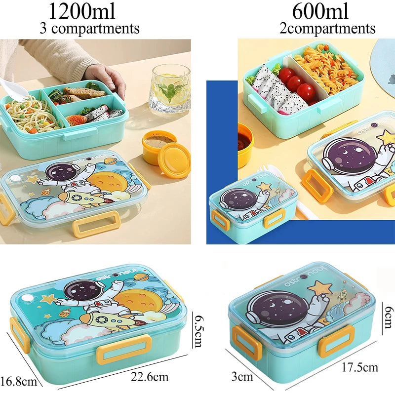 Boîte à déjeuner mignonne pour enfants, filles et garçons, avec compartiments, boîte à déjeuner Bento, étanche, boîtes à collations alimentaires pour enfants, nouveau 2025