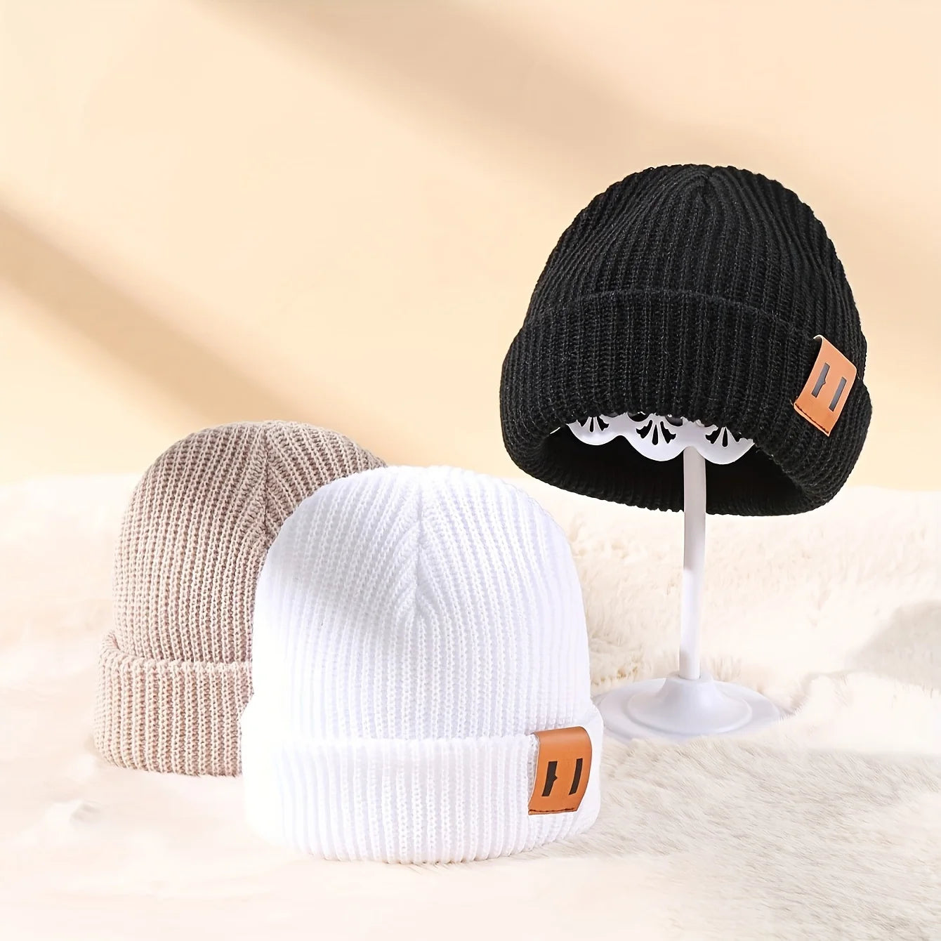 1/2/3 pièces tricoté hiver bébé chapeaux pour enfants garder nouveau-né infantile bonnets pour garçons filles bébé accessoires nouveau-né