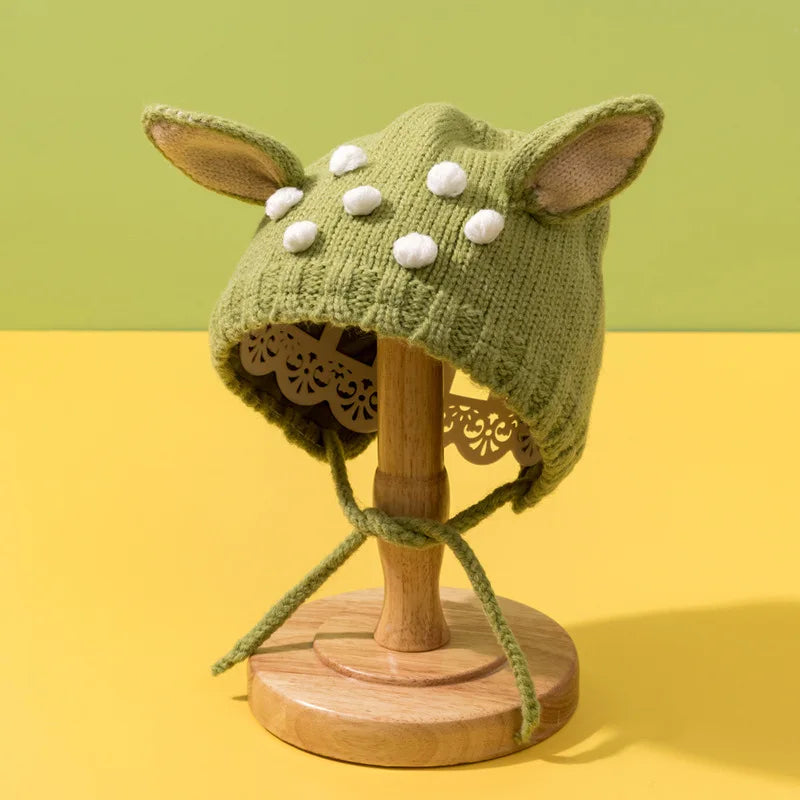 Bonnet de protection des oreilles Elk Cartoon pour enfants, bonnet de Noël pour enfants, cache-oreilles chauds pour nouveau-né, joli cadeau pour bébé, hiver