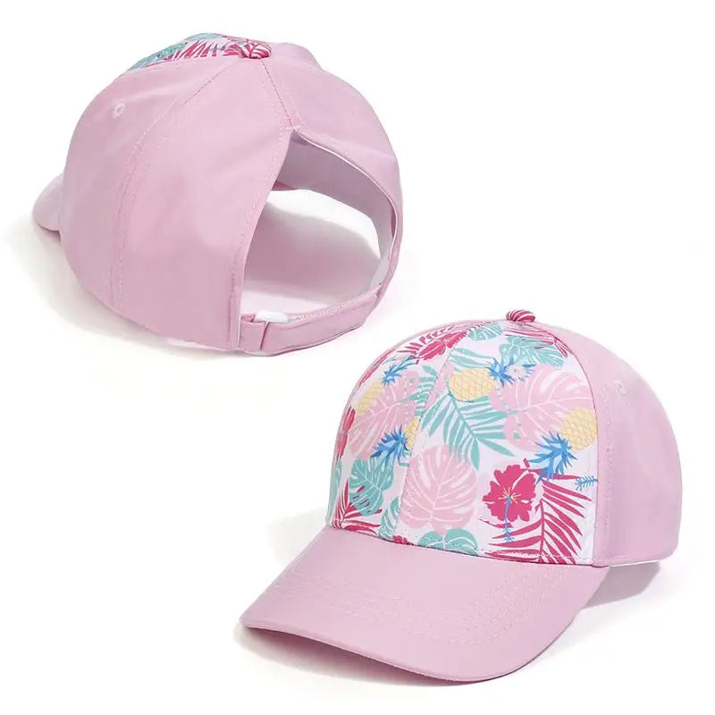 Casquette de Baseball pour Enfant Fille et Garçon, Chapeau de Soleil, Dos Creux, Queue de Cheval, Snapback Hip Hop, Os Réglables