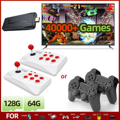 4K HD Arcade Video Game Console, Retro Gaming Stick for MAME FBA PS1 Arcade Emulator with Dual Joysticks