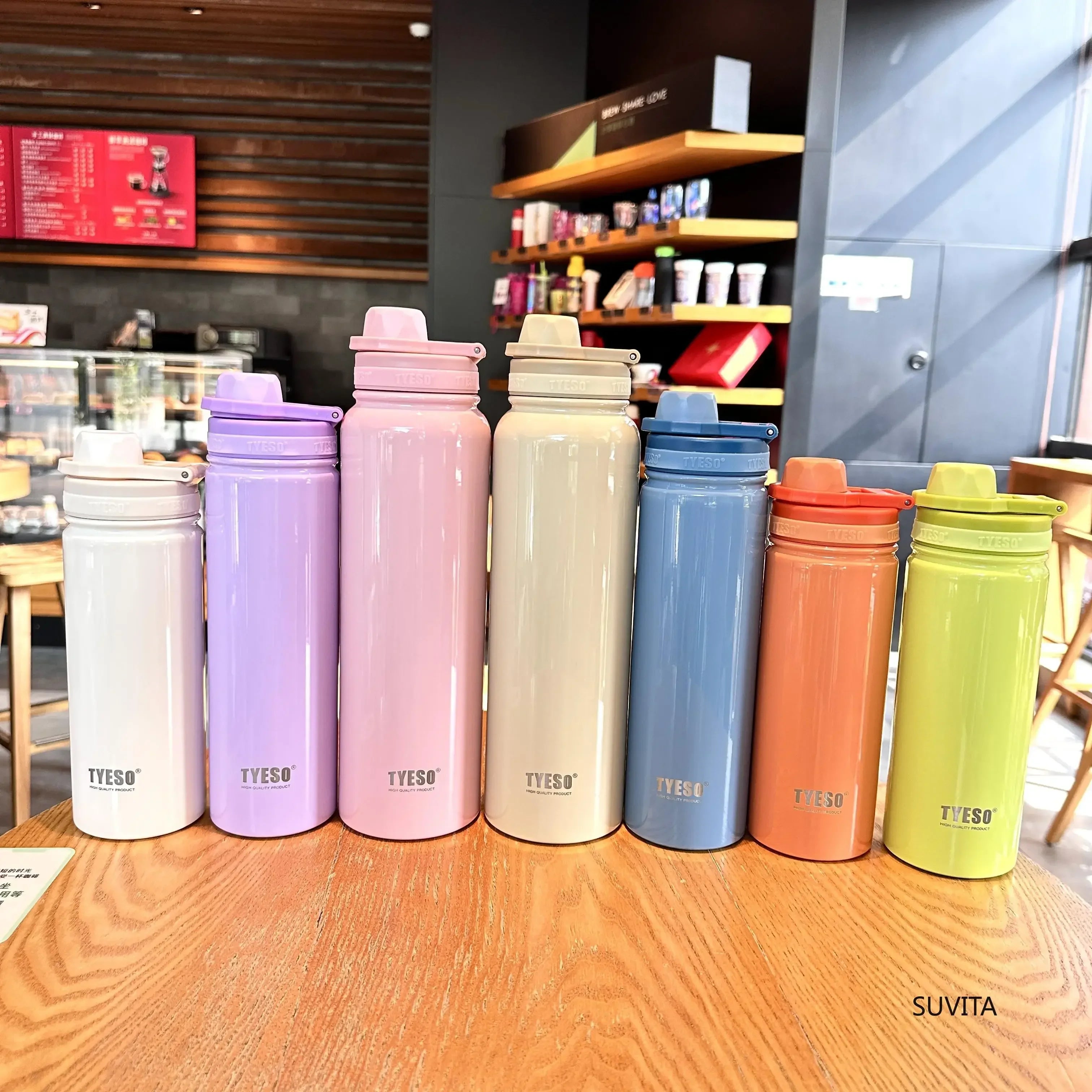 Tyeso – bouteille d'eau Thermos en acier inoxydable, flacon sous vide de Sport Portable, garde le froid et la chaleur, tasse thermique, gobelet isolé pour voiture