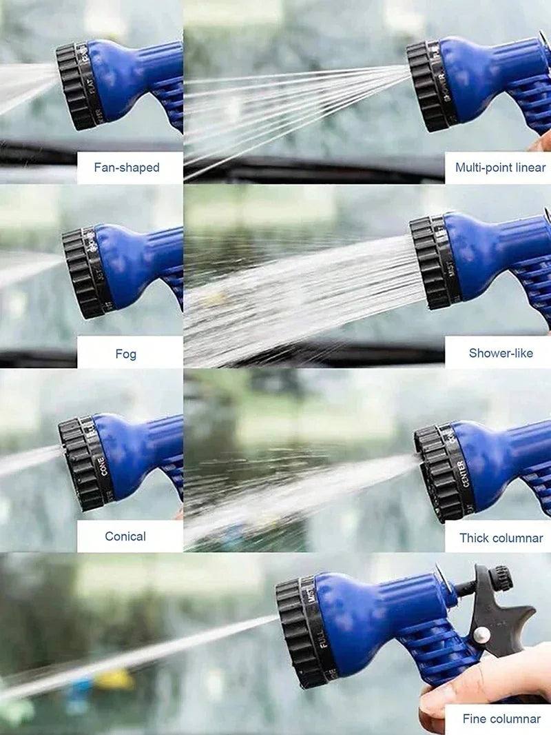 Tuyau magique extensible, lavage de voiture à haute pression, 7 fonctions de pulvérisation d'eau, pistolet à eau, tuyau d'arrosage de jardin domestique