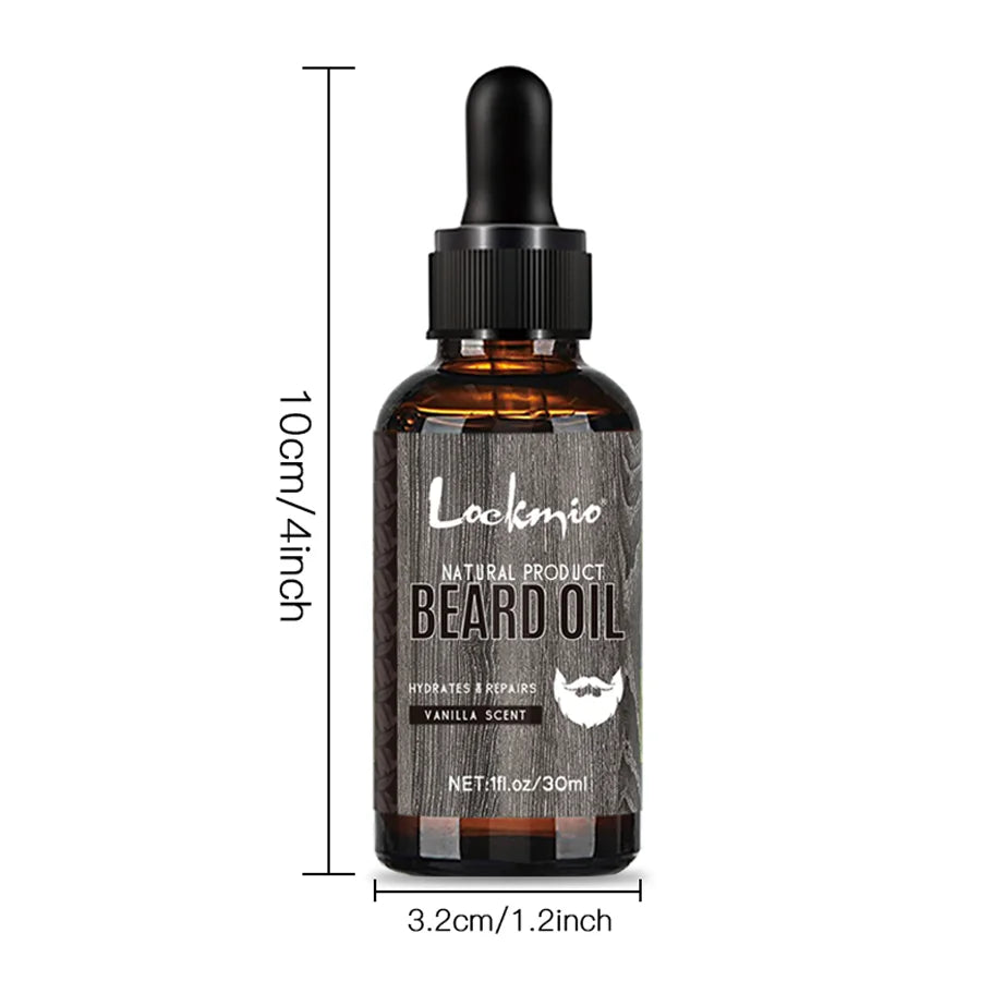 30ml 4 pièces ensemble d'huile de barbe parfumée produit moustaches hydratant croissance brillance lisse moustache adoucir renforcer l'huile de barbe pour hommes