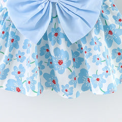 Robe d'été à bretelles florales pour bébé fille, vêtements sans manches avec nœud pour enfants avec chapeaux en cadeau (9 mois-3 ans), nouvelle collection