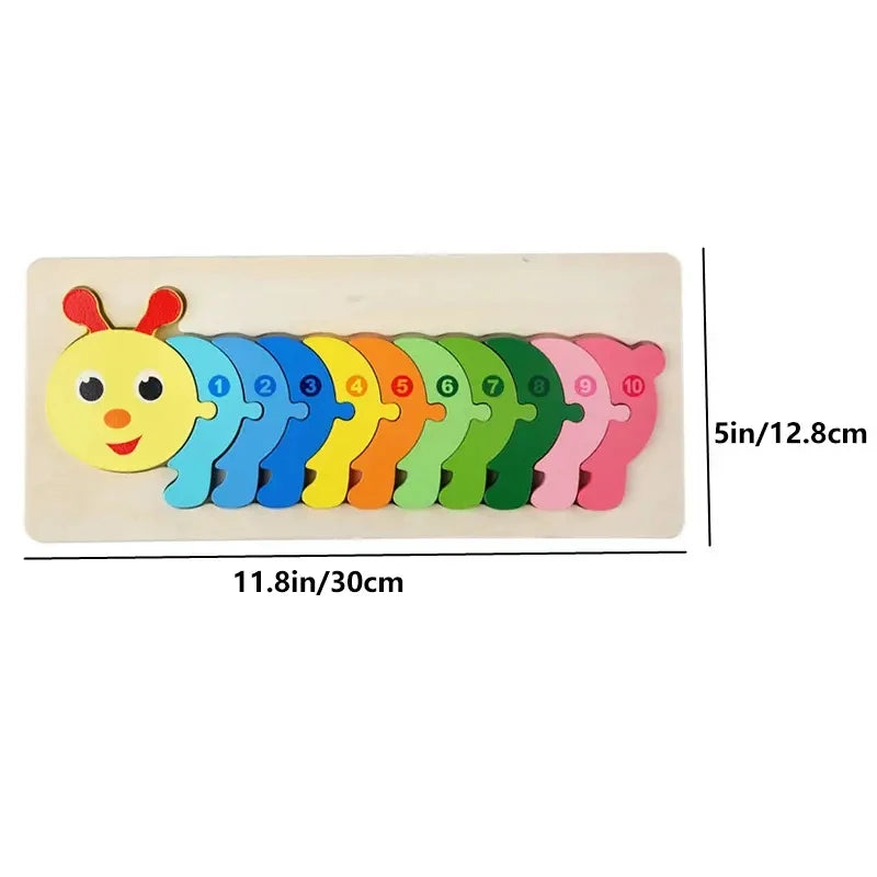 Puzzles en bois pour enfants, puzzle de chiffres, puzzles de dinosaures et animaux, trafic, jouets de puzzle de personnages pour garçon et fille, cadeau idéal, 1-6