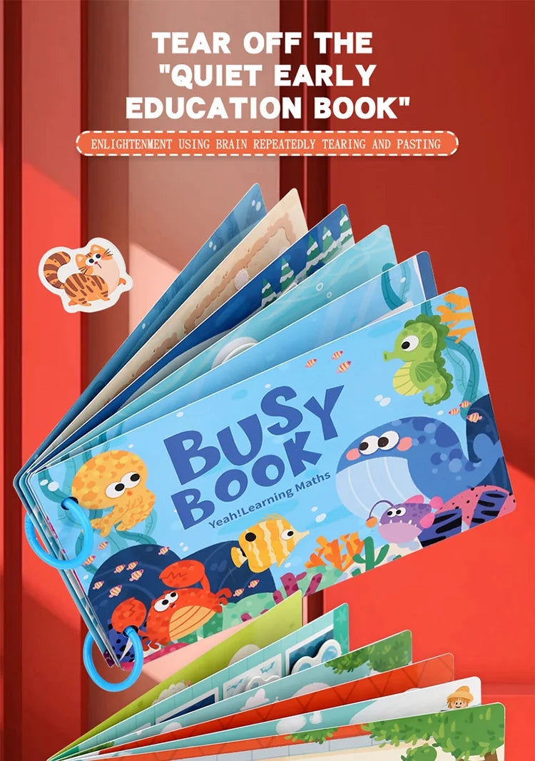 Livre Montessori pour bébé, mon premier livre silencieux, jouet éducatif pour l'apprentissage précoce, jeu assorti pour bébés de 2 à 3 ans
