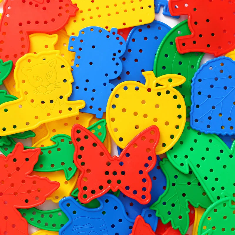 Jouets mentaires oriels Montessori pour enfants, apprentissage précoce, compétences de base de la vie, planche occupée, laçage, jeu de filetage, cadeaux dos