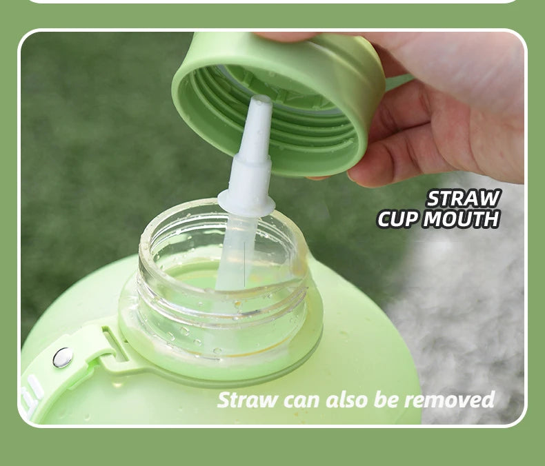 Bouteille d'eau de sport de grande capacité fecL, bouilloire de fitness en plein air, tasse d'eau en plastique nickel é, grand baril à souder portable pour étudiants