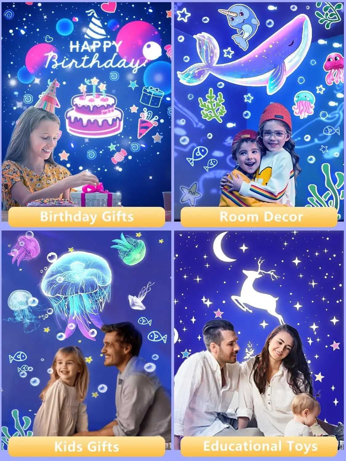 21 en 1 enfants veilleuse nébuleuse étoile projecteur Rotation 3 couleurs de lumière galaxie projecteur brancher lampe de nuit cadeaux pour femmes enfant