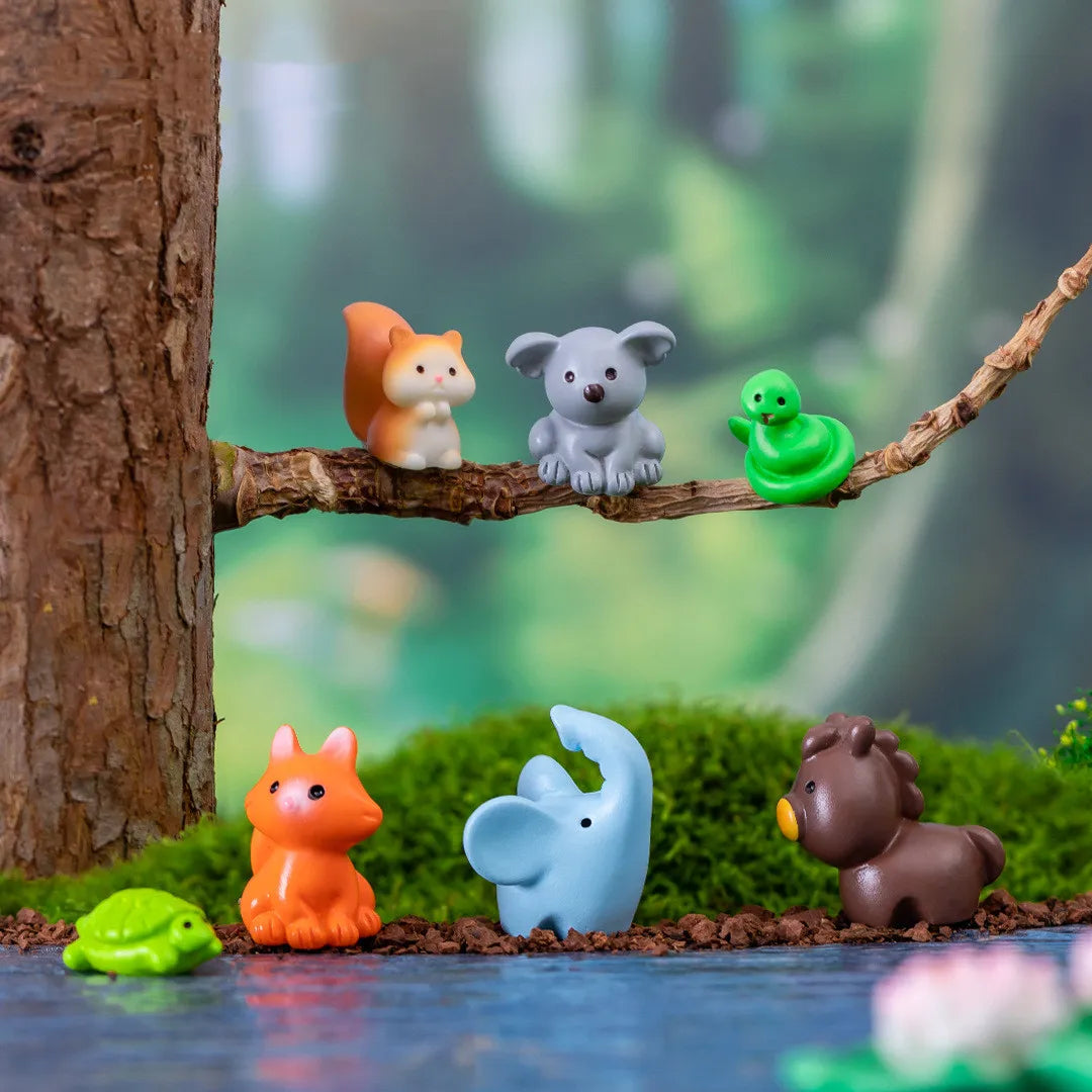 17 sortes d'animaux mignons, Figurines décoratives, Micro Zoo, accessoires miniatures, Mini canards, maison de poupée, décoration de jardin féerique
