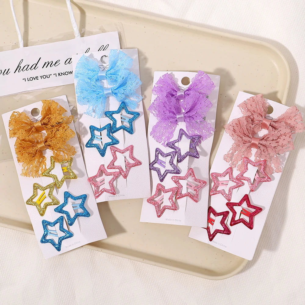 Enfants frais pince à cheveux ensemble fleur imprimé doux papillon épingles à cheveux enfants BB cheveux frange Clips Barrettes fille accessoires chapeaux