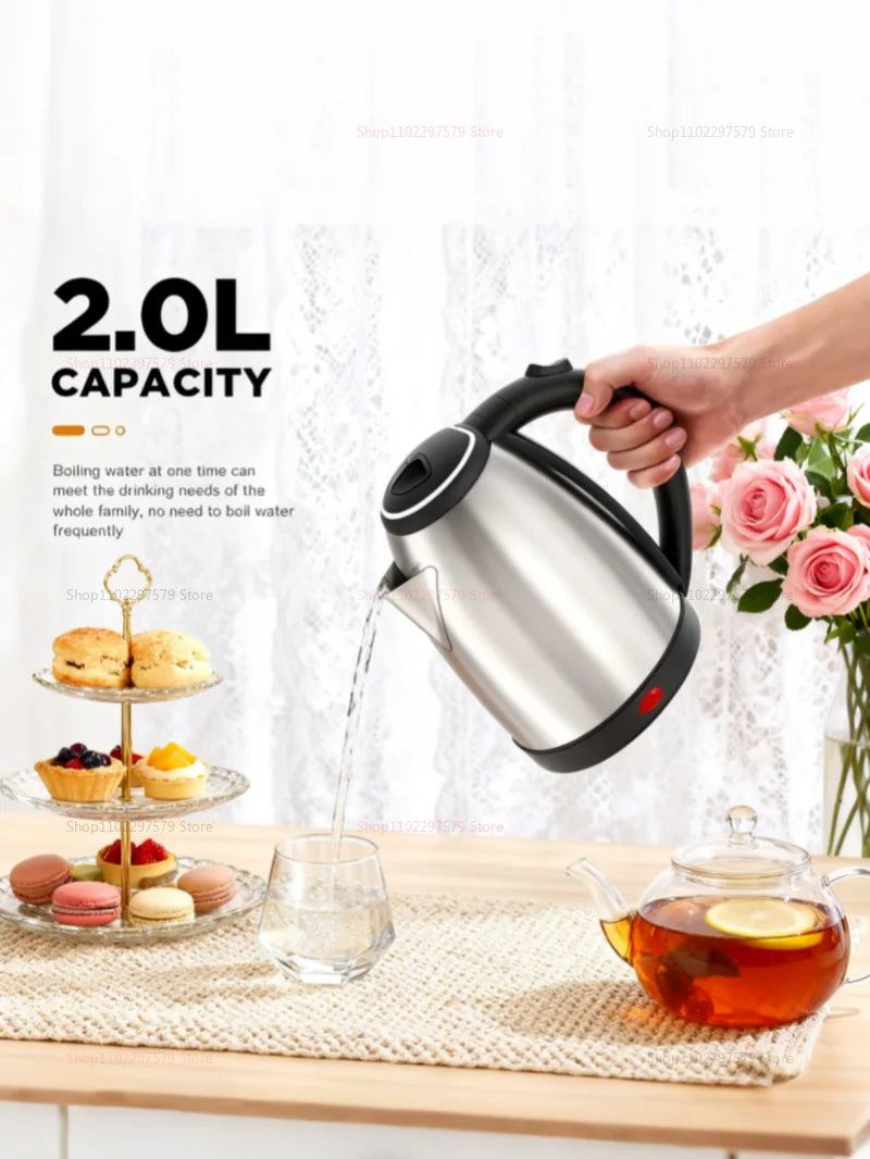 Bouilloire électrique intelligente ménage en acier inoxydable bouilloire à eau Portable 1500W eau bouillante Pot 2L bouilloire appareil ménager royaume-uni/ue