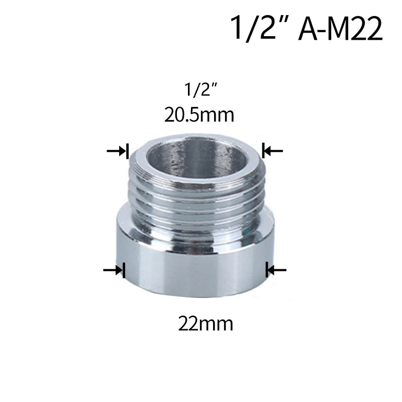 Coupleur de robinet d'eau 1/2 à M16 M18 M20 M22 M24 M28 M32, connecteur fileté, adaptateur de robinet de Conversion, raccord barboteur cuisine salle de bains