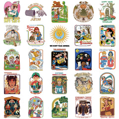 50 Pieces Creative Humorous Retro Decorative Stickers Phone Case DIY Decoration Notebook Water Cup Phone Case Custom Stickers