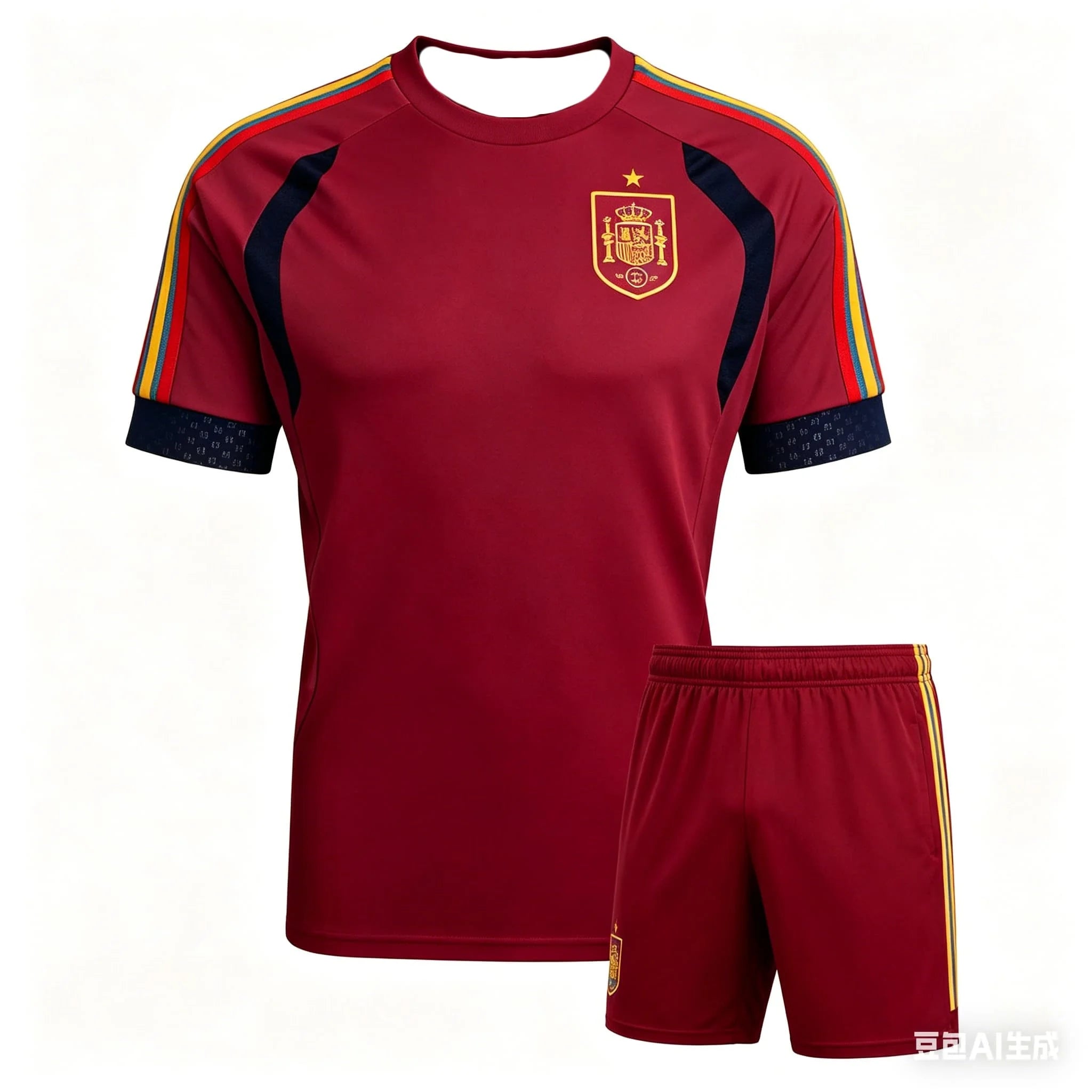 Nouveau modèle 2026 – Ensemble maillot d'entraînement de l'équipe nationale espagnole à séchage rapide – T-shirt respirant et tendance pour homme – Collection été familiale