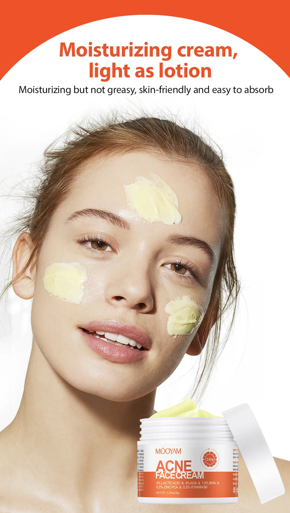 Crème de traitement anti-acné pour le visage, élimine les boutons, les taches, contrôle du sébum, resserre les pores, hydratante, soin de la peau