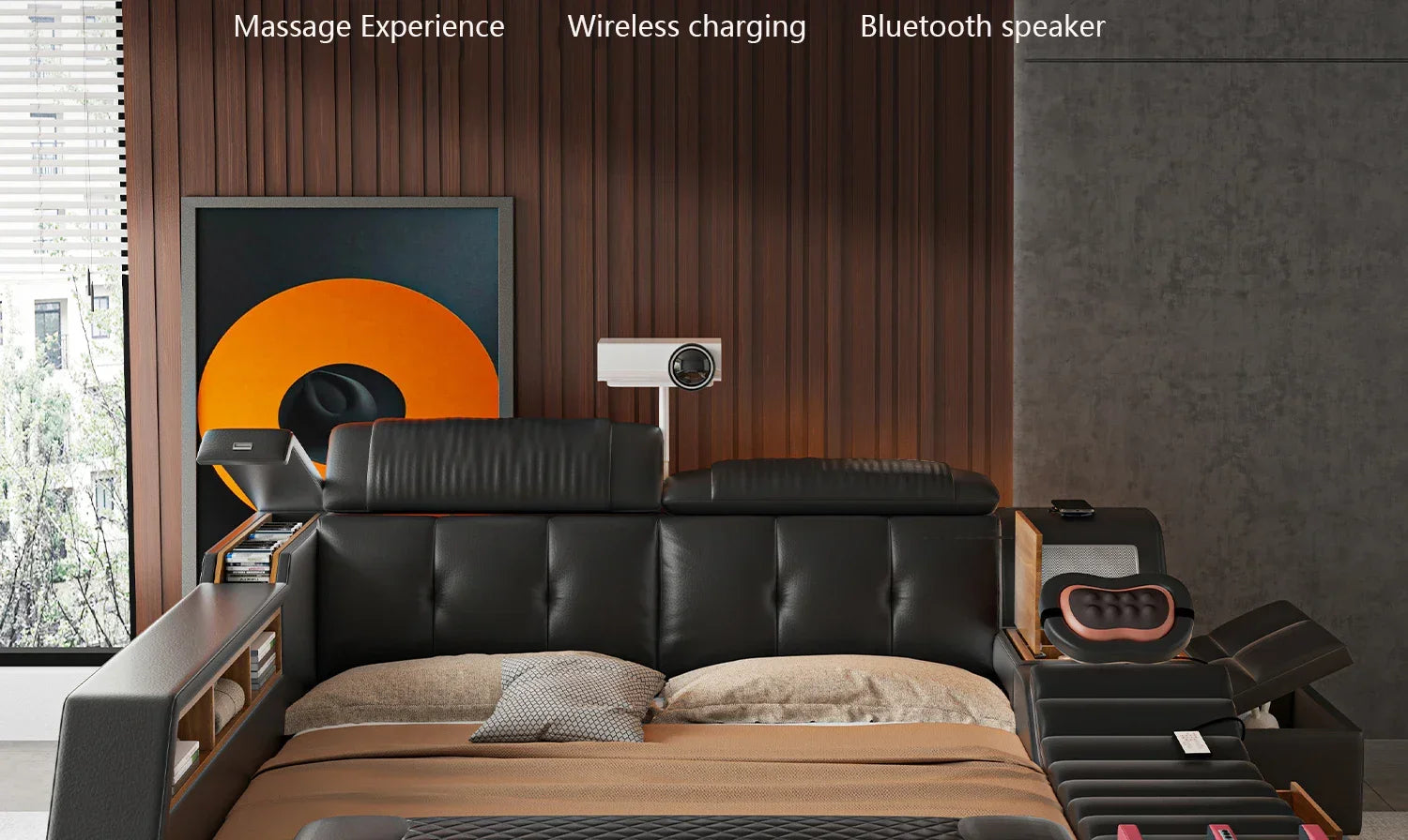 Lit Double moderne filles Design chambre intelligente reine King Size lit beauté dormir princesse cuir Cama salon Suite meubles