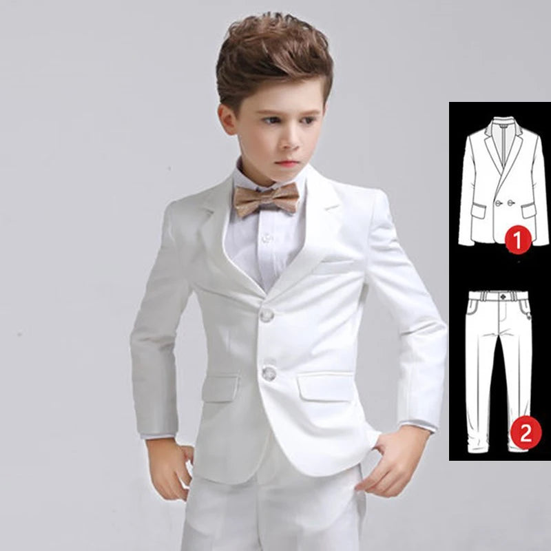 Formal suit for boys, for weddings, white party blazer, trousers, christening outfit, children's suit, prom tuxedo set for men and teenagers