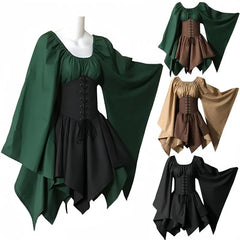 Costume médiéval pour femmes, robe médiévale de la Renaissance, fée elfe, Costume traditionnel Viking irlandais, oreille d'elfe pour fête d'halloween