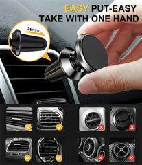 Support de téléphone magnétique universel support de voiture avec Clip de ventilation de voiture support de téléphone portable support de téléphone téléphone intelligent réglable à 360 degrés