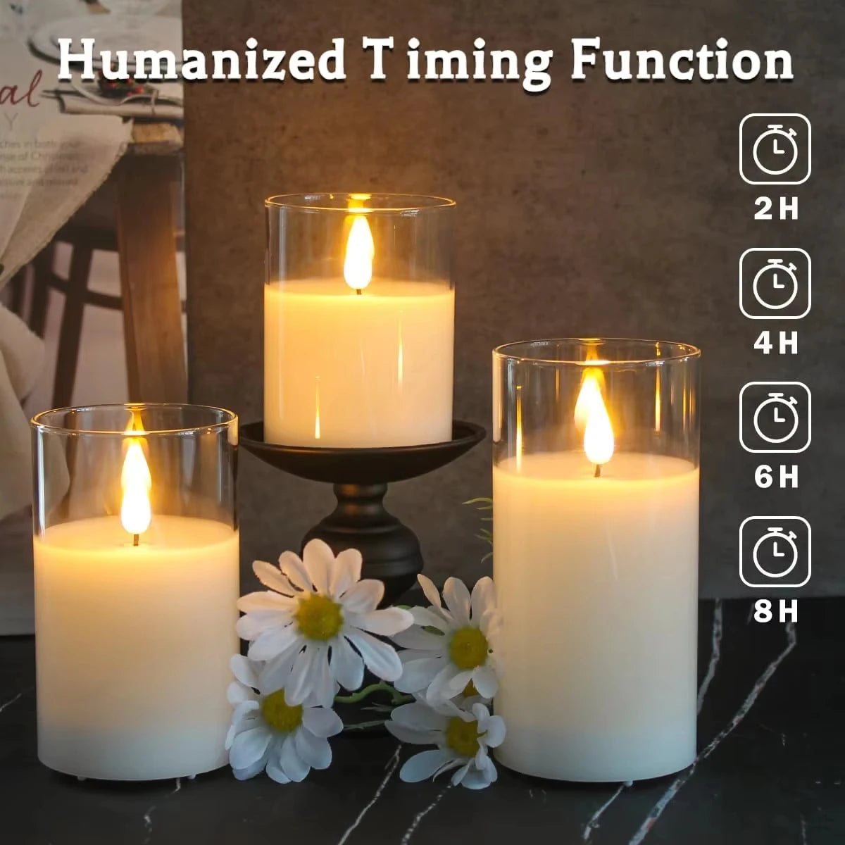 Bougies sans flamme 3D wick bougie LED électrique à piles avec télécommande pour fête hôtel mariage décoration d'anniversaire