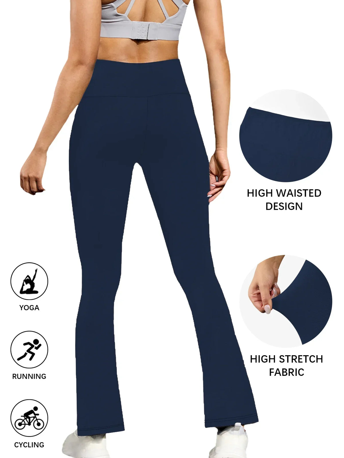 Pantalon évasé Super doux pour femmes, taille haute, contrôle du ventre, Leggings de Yoga, bas de cloche