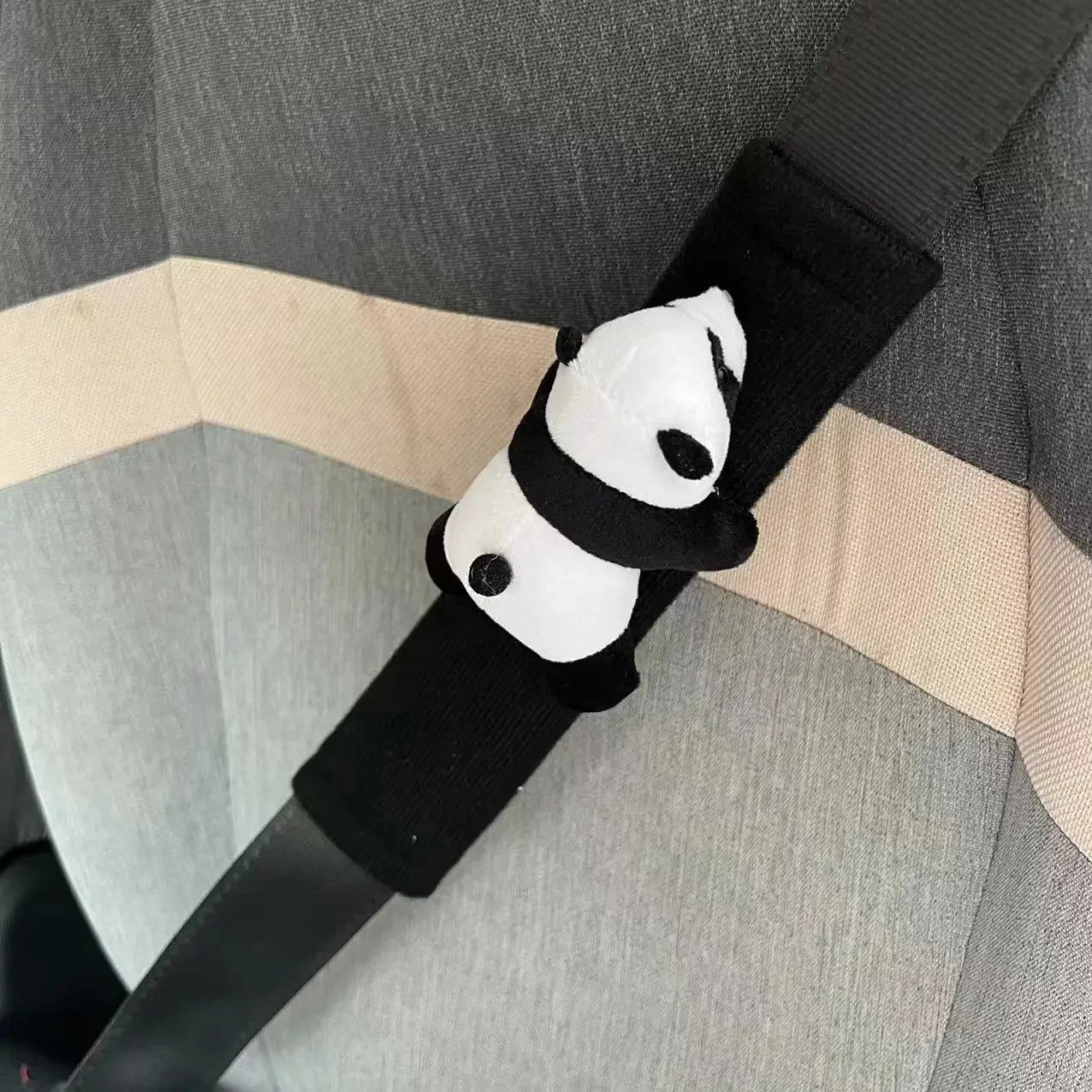 Ceinture de sécurité Automobile, décoration Panda de dessin animé, coussin d'épaule en peluche, accessoires automobiles, décorations de voiture
