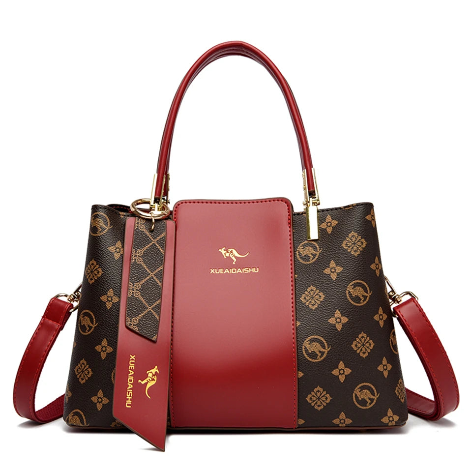 Sac à main de luxe imprimé grande capacité en cuir souple pour femmes, sac à bandoulière de loisirs de styliste pour dames