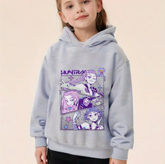 Enfant en bas âge fille vêtements KPop démon chasseurs à capuche filles mode sweat-shirt décontracté film nouveaux enfants k-pop démon chasseurs hauts à capuche