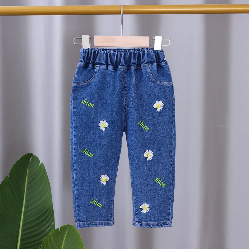 Bébé filles jean serré printemps automne filles suona Denim pantalon décontracté enfants Stretch pantalon évasé enfants vêtements for0-5 ans