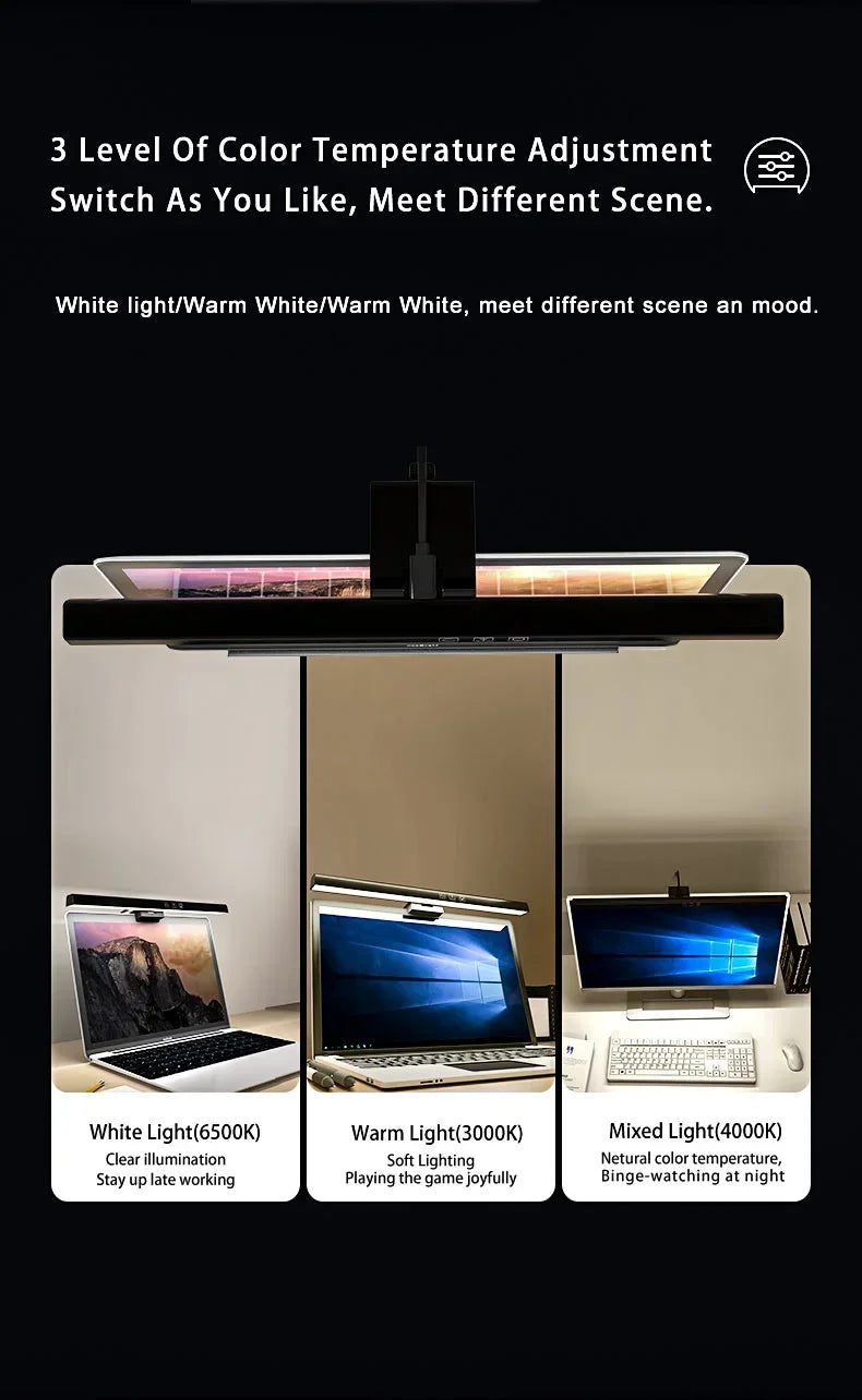 LED lampe de bureau moniteur barre lumineuse PC ordinateur écran réglable lumière 33 cm 50 cm bureau étude lecture lampe de Table suspendue alimenté par USB