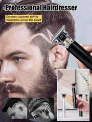 Tondeuse à cheveux professionnelle Machine de coupe de cheveux barbier tondeuse à cheveux Rechargeable tondeuse à cheveux en métal pour hommes