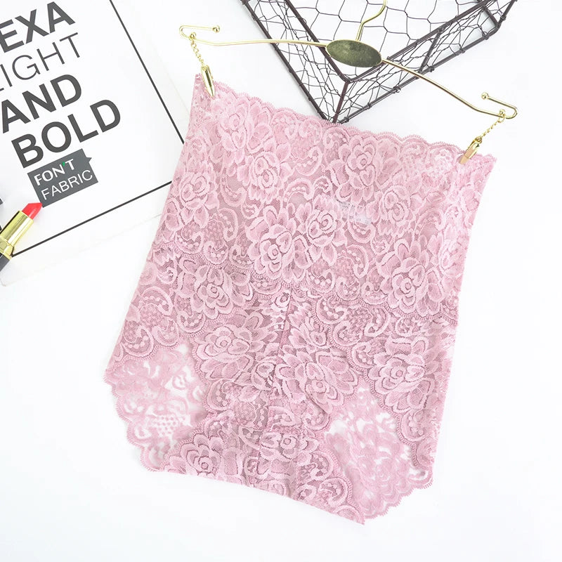 Culotte en dentelle femmes taille haute sous-vêtements floraux M-3XL filles culottes Sexy dames dentelle caleçons Lingerie chaude